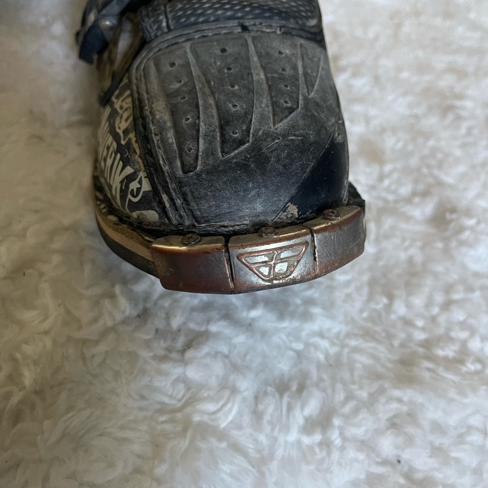 Black and White Graphic Motocross Boots, fly maverick - Picture 5 of 7